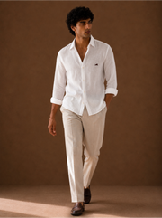 White Cotton-Linen Shirt
