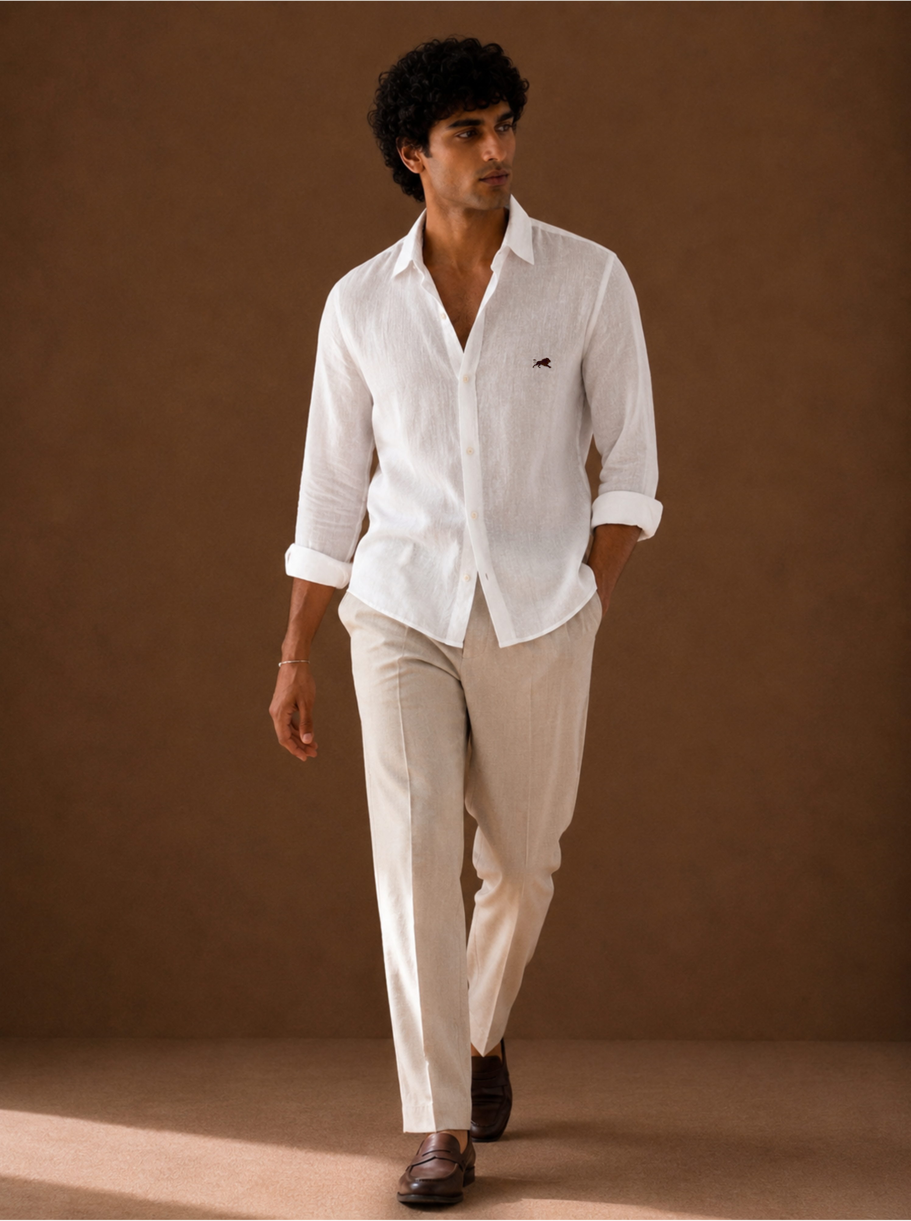 White Cotton-Linen Shirt