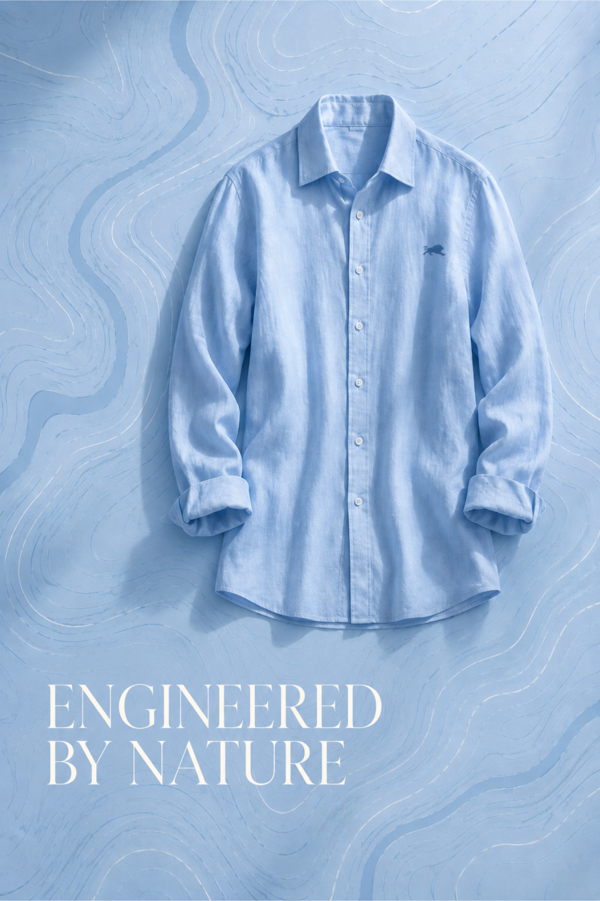 Sky Blue Cotton-Linen Shirt