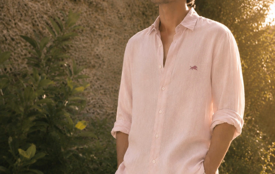Baby pink linen shirt