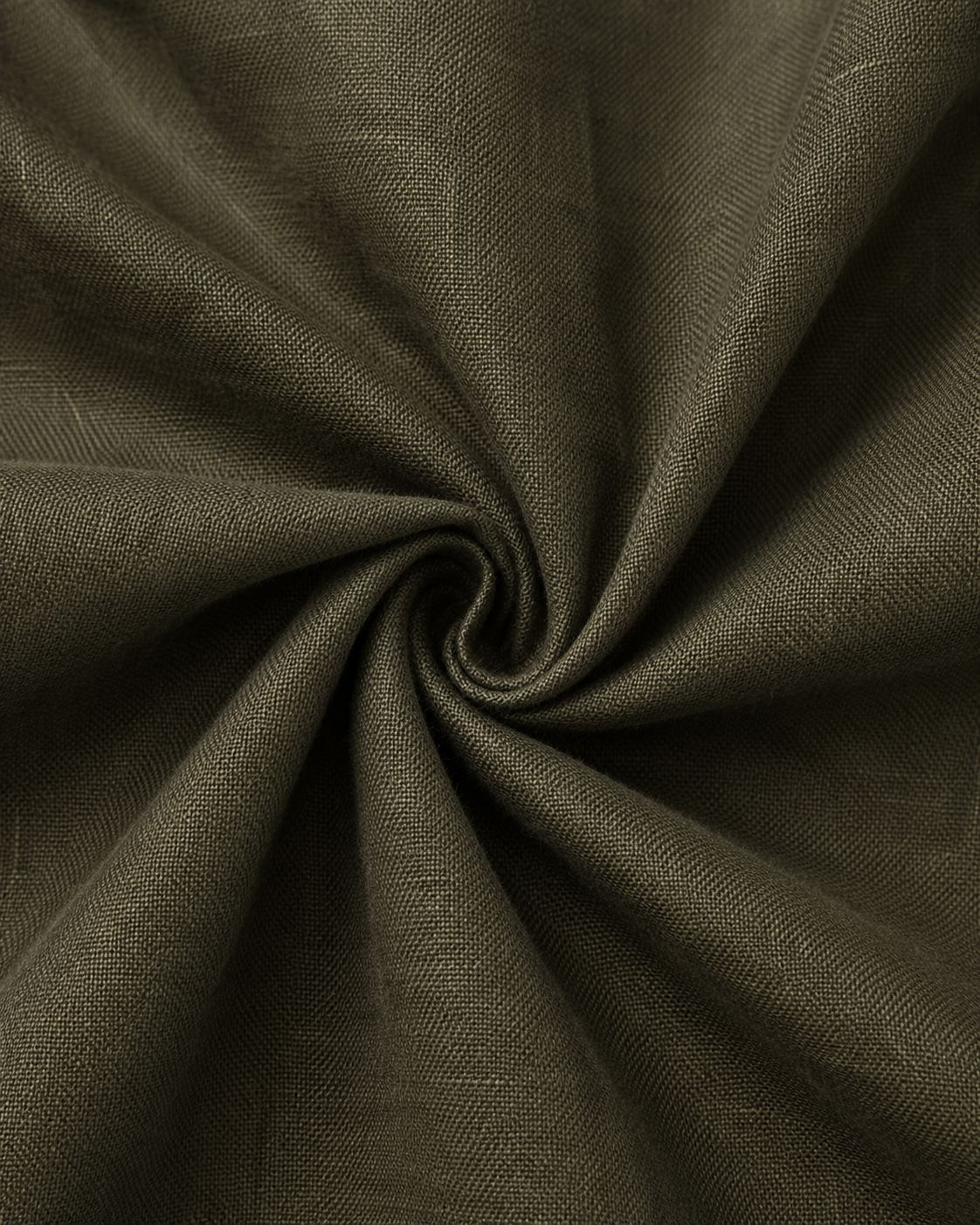 Dark Olive Green Cotton-Linen Shirt
