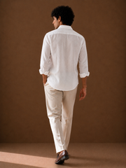 White Cotton-Linen Shirt