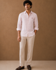 Baby Pink Cotton-Linen Shirt