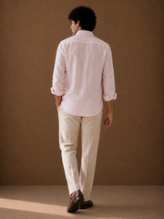 Baby Pink Cotton-Linen Shirt