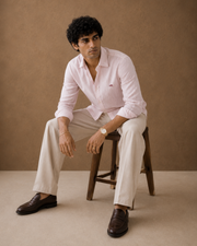 Baby Pink Cotton-Linen Shirt