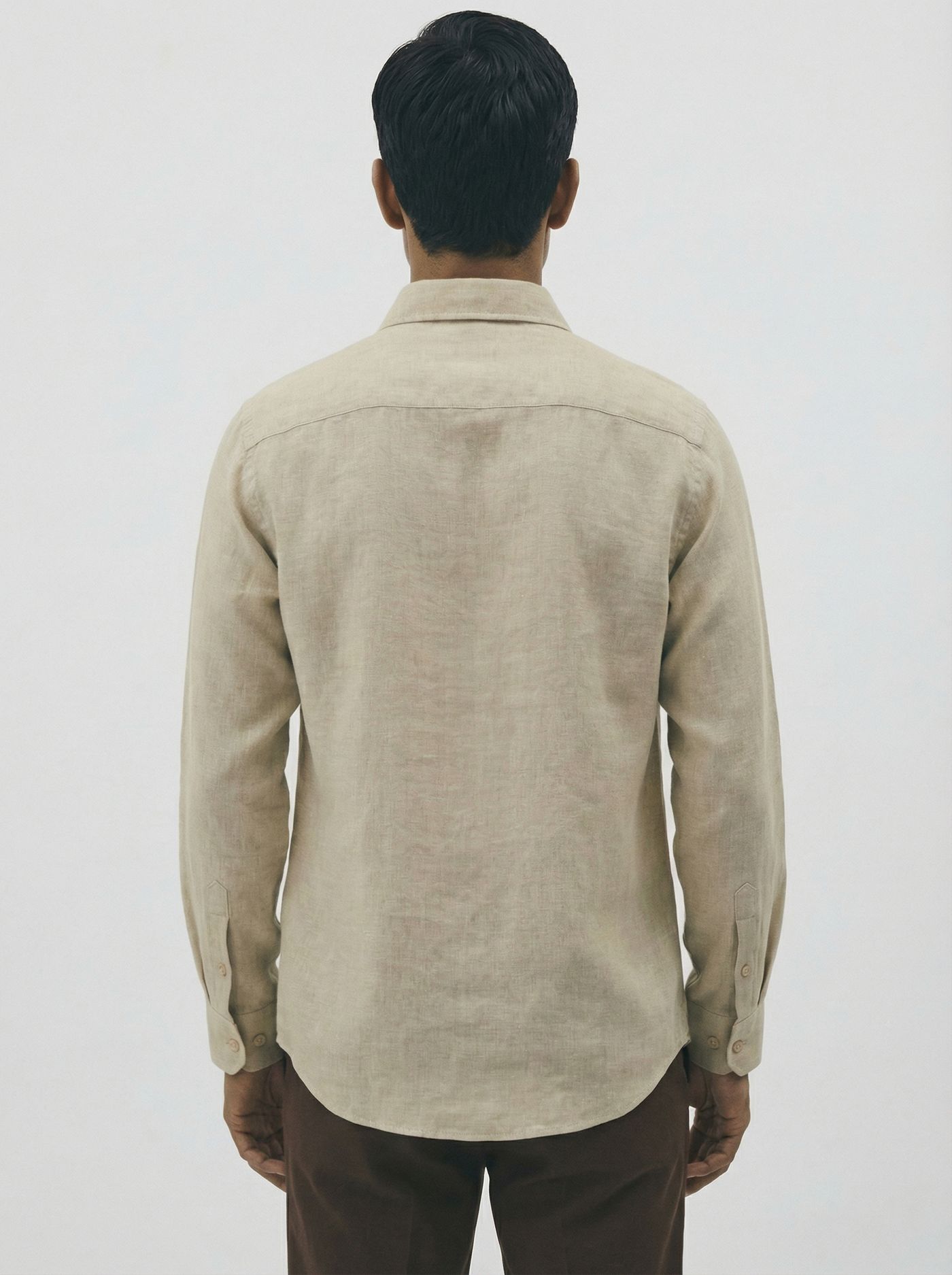 Flannel Double Pocket Beige Shirt.