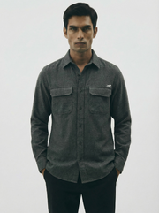Flannel Double Pocket Charcoal Grey Shirt