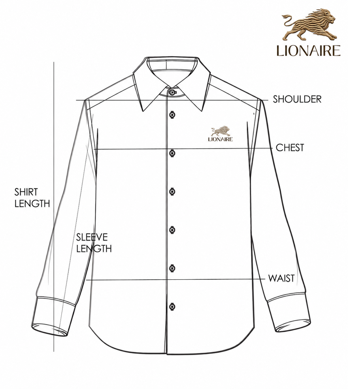 How to measure a Lionaire shirt